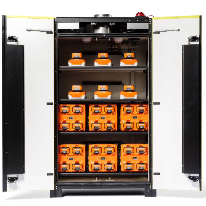 Loxxer loxk2000 VDMA accukast met Stihl accu's. MIA subsidie lithium accukast